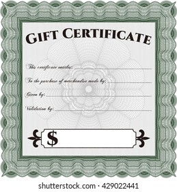 Certificado formal de regalo. Personalizable, fácil de editar y cambiar los colores. Bonito diseño. Fondo complejo. 