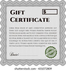 Formal Gift Certificate. Customizable, Easy to edit and change colors. Complex background. Lovely design. 