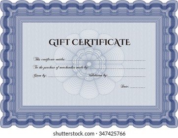 Formal Gift Certificate. Easy to print. Detailed.Excellent complex design. 