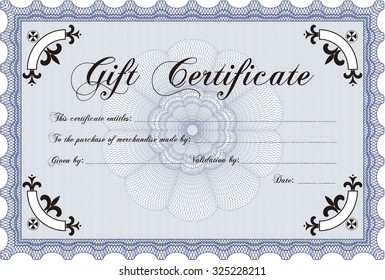 Certificado formal de regalo. Con fondo lineal. Buen diseño. Detallado.