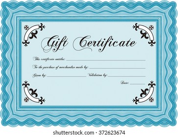 Formal Gift Certificate. Superior design. Easy to print. Vector illustration.