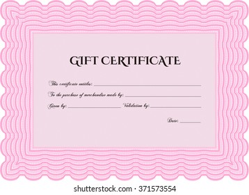 Formal Gift Certificate template. Complex design. With quality background. Customizable, Easy to edit and change colors.