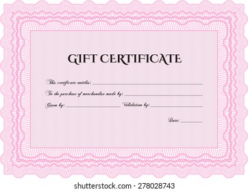 Plantilla de certificado de regalo formal. Personalizable, fácil de editar y cambiar de color.Con un patrón de guilloche de gran calidad. Buen diseño. 