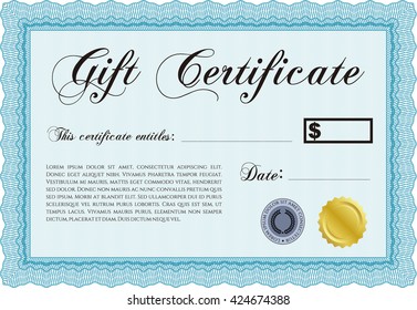 Formal Gift Certificate Template Elegant Design Stock Vector (royalty 