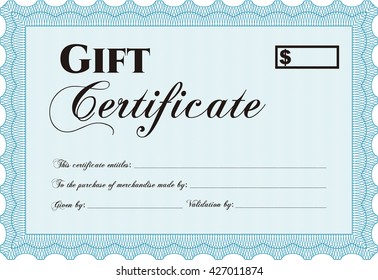 Vorlage für ein offizielles Geschenk. Mit Guilloche-Muster. Retro-Design. Vektorgrafik. 