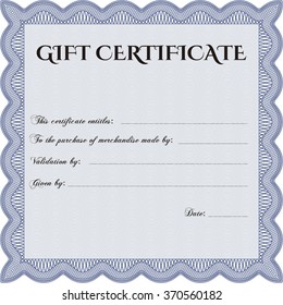 Formal Gift Certificate template. With linear background. Customizable, Easy to edit and change colors.Excellent design. 