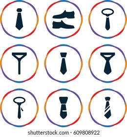 Formal icons set. set of 9 formal filled icons such as man shoe