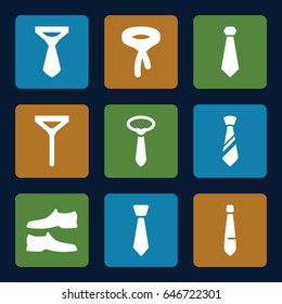 Formal icons set. set of 9 formal filled icons such as man shoe