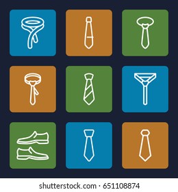Formal icons set. set of 9 formal outline icons such as man shoe