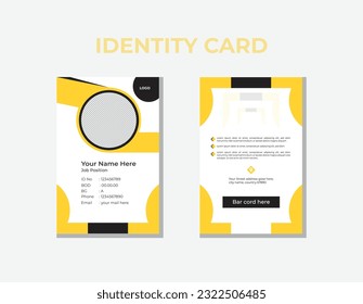 Formal identity card design. Creative identity card template.
