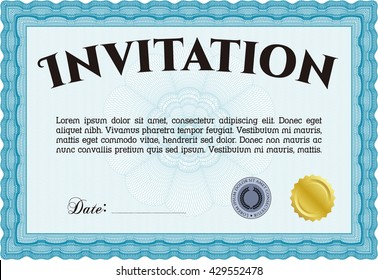 Formal invitation. With background. Customizable, Easy to edit and change colors. Good design. 