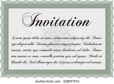 Formal invitation. Border, frame.With linear background. Complex design. 