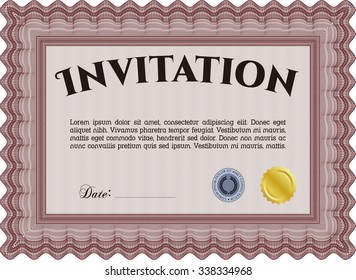 Formal invitation. With complex background. Customizable, Easy to edit and change colors.Elegant design. 