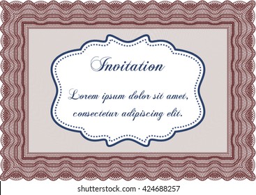 Formal invitation. With complex background. Customizable, Easy to edit and change colors. Excellent design. 