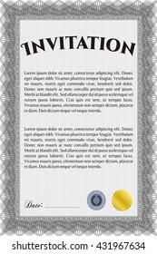 Formal invitation. With complex background. Customizable, Easy to edit and change colors. Excellent design. 