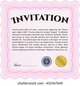 Formal invitation. With complex background. Customizable, Easy to edit and change colors. Excellent design. 
