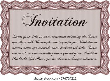 Formal invitation. With complex background. Lovely design. Vector illustration.
