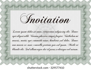 Formal invitation. With complex linear background. Excellent design. Border, frame.