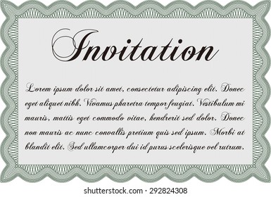 Formal invitation. Detailed.With guilloche pattern. Complex design. 