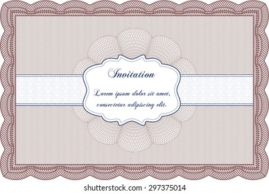 Formal invitation. Easy to print. Retro design. Detailed.