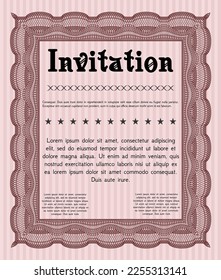 Formal invitation. Good design. With background. Customizable, Easy to edit and change colors.  Red color.