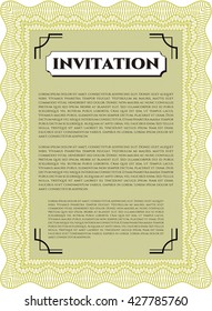 Invitación formal. Buen diseño. Con un fondo complejo. Personalizable, fácil de editar y cambiar los colores. 