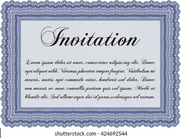 Invitación formal. Buen diseño. Personalizable, fácil de editar y cambiar los colores. Con un fondo complejo. 