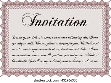 Invitación formal. Buen diseño. Personalizable, fácil de editar y cambiar los colores. Con un fondo complejo. 