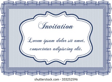 Formal invitation. Good design. With guilloche pattern. Customizable, Easy to edit and change colors.