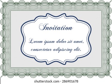 Invitación formal. Bonito diseño. Con un fondo complejo. Detallado.