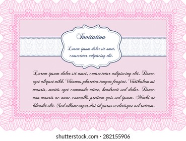 Formal invitation. Printer friendly. Beauty design. Vector illustration.