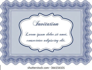 Formal invitation. With quality background. Elegant design. Border, frame.