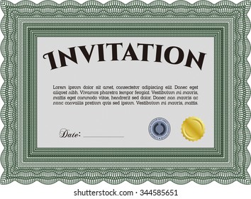 Formal invitation. Superior design. Vector illustration.Printer friendly. 