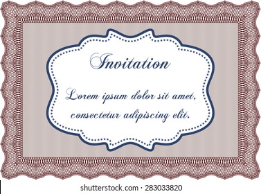 Formelle Einladungsvorlage. Mit Hintergrund. Schönheitsdesign. Vektorgrafik.