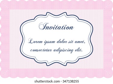 Formal invitation template. Complex background. Nice design. Border, frame.
