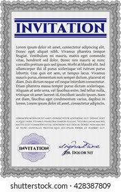 Formal invitation template. With complex background. Customizable, Easy to edit and change colors. Excellent design. 