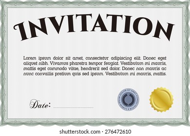 Plantilla de invitación formal. Personalizable, fácil de editar y cambiar colores.Con un fondo lineal complejo. Bonito diseño. 