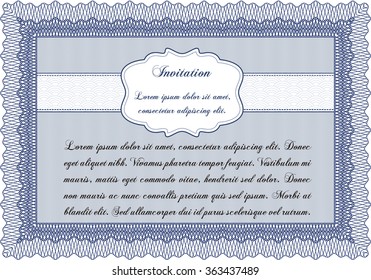 Plantilla de invitación formal. Personalizable, Fácil de editar y cambiar los colores.Con patrón y fondo guilloche. Buen diseño. 