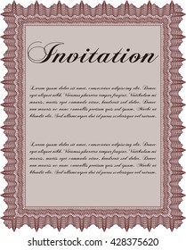 Plantilla de invitación formal. Personalizable, fácil de editar y cambiar los colores. Fondo complejo. Bonito diseño. 