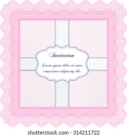 Formal invitation template. Detailed.With complex linear background. Good design. 