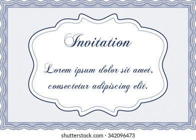 Formal invitation template. Easy to print. Superior design. Border, frame.