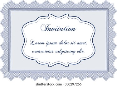 Formal invitation template. Excellent design. With guilloche pattern and background. Customizable, Easy to edit and change colors.