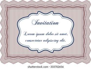Plantilla de invitación formal. Excelente diseño. Borde, marco.Fácil de imprimir. 
