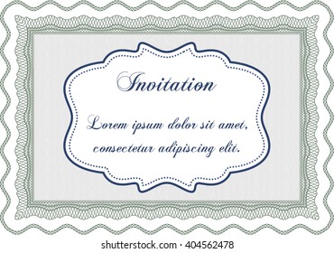 Plantilla de invitación formal. Excelente diseño. Con un fondo complejo. Personalizable, fácil de editar y cambiar los colores. 