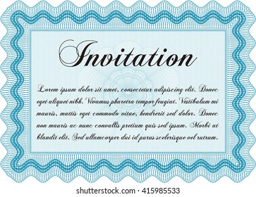 Formal invitation template. Excellent design. With complex background. Customizable, Easy to edit and change colors. 