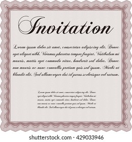 Plantilla de invitación formal. Excelente diseño. Personalizable, fácil de editar y cambiar los colores. Fondo complejo. 