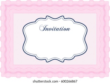 Plantilla de invitación formal. Excelente diseño. Con un fondo complejo. Personalización, fácil de editar y cambiar colores. 
