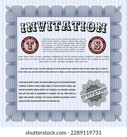 Formal invitation template. Nice design.    Blue color.