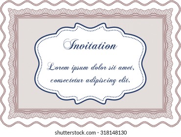 Formal invitation. Vector illustration.With linear background. Excellent design. 