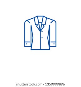 Formal jacket line icon concept. Formal jacket flat  vector symbol, sign, outline illustration.